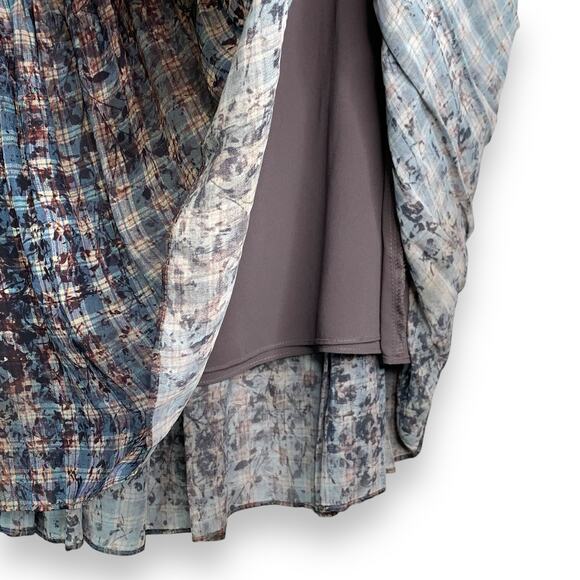 Peruvian Connection Prairie Skirt Midi Tiered Printed Pockets Sz 14 Modest Lined - Picture 3 of 8